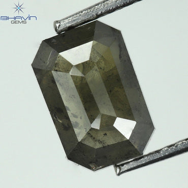 1.27 CT Square Emerald Diamond Salt And Pepper Diamond I3 Clarity (7.26 MM)