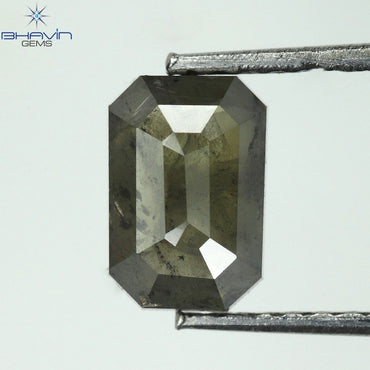 1.27 CT Square Emerald Diamond Salt And Pepper Diamond I3 Clarity (7.26 MM)