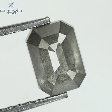 1.12 CT Square Emerald Diamond Salt And Pepper Diamond Clarity I3 (6.58 MM)
