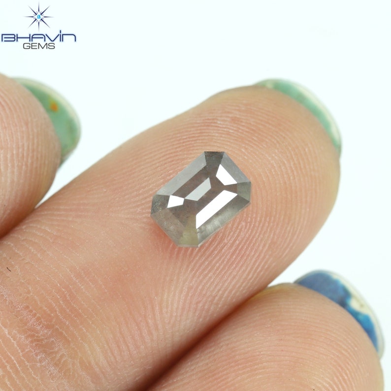 1.12 CT Square Emerald Natural Diamond Salt And Pepper Color Clarity I3 (6.58 MM)