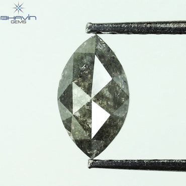 0.71 CT マーキス ダイヤモンド ソルト アンド パッパー ダイヤモンド I3 クラリティ (7.44 MM)