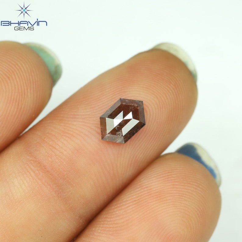 0.88 CT Hexagon Natural Diamond Salt And Pepper Color Clarity I3 (7.65 MM)